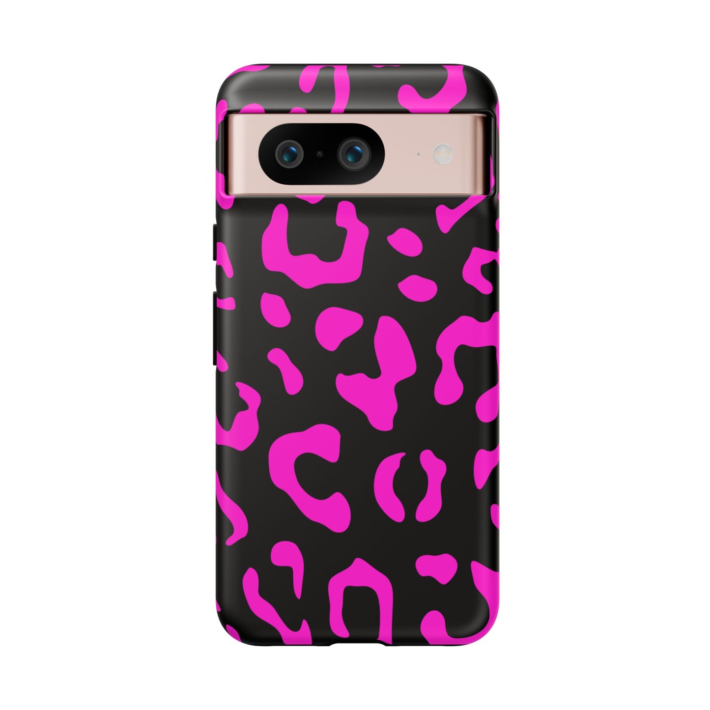 Black and Pink Leopard Print Phone Case - for Apple, Samsung, and Google Phones