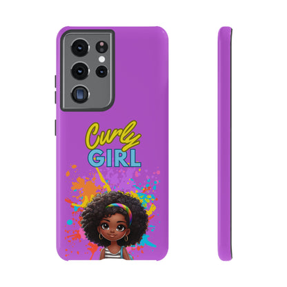 Melanin Curly Hair Afro Girl Phone Case - for iPhone, Samsung, and Google Phones