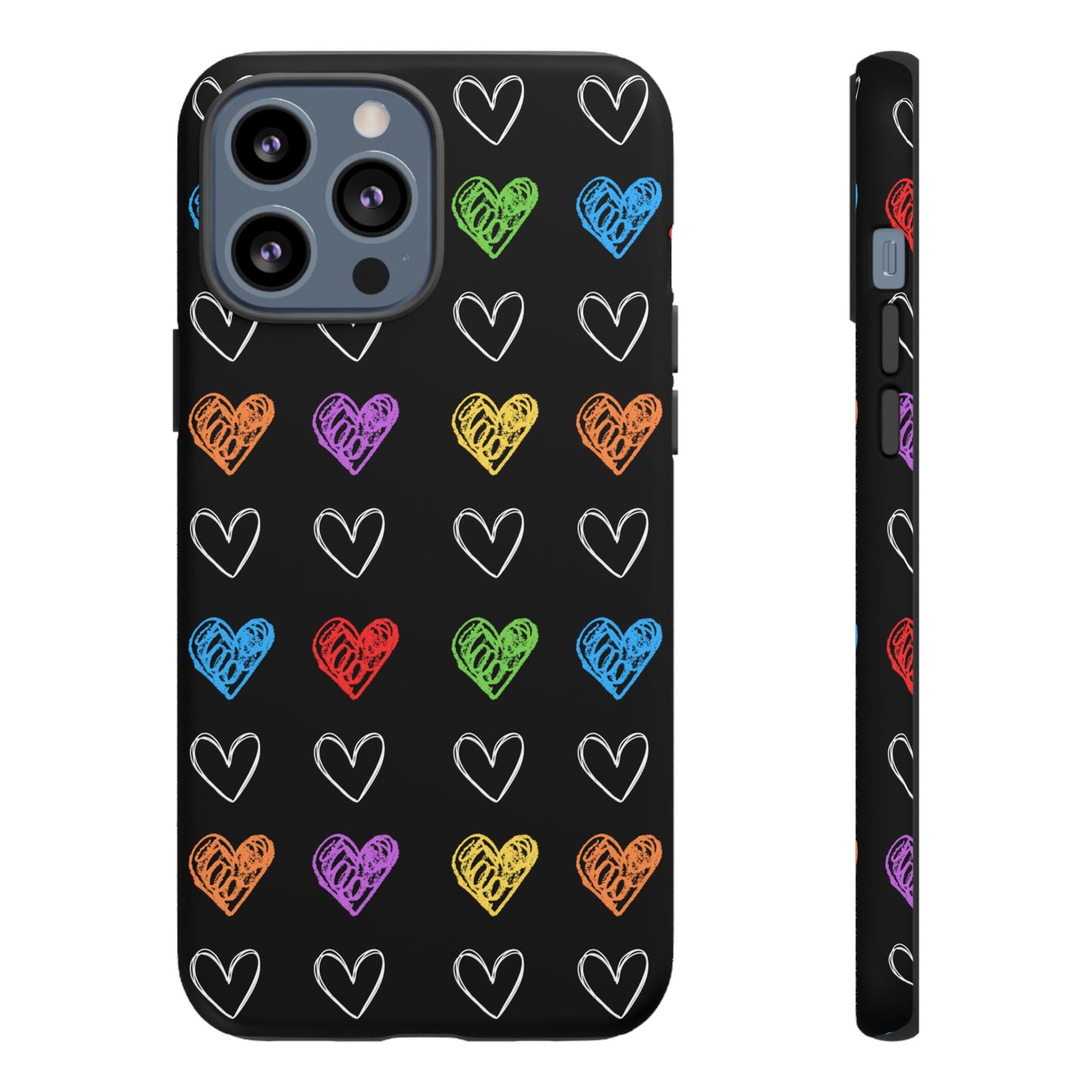 Colored Hearts Phone Case - for Apple, Samsung, and Google Phones