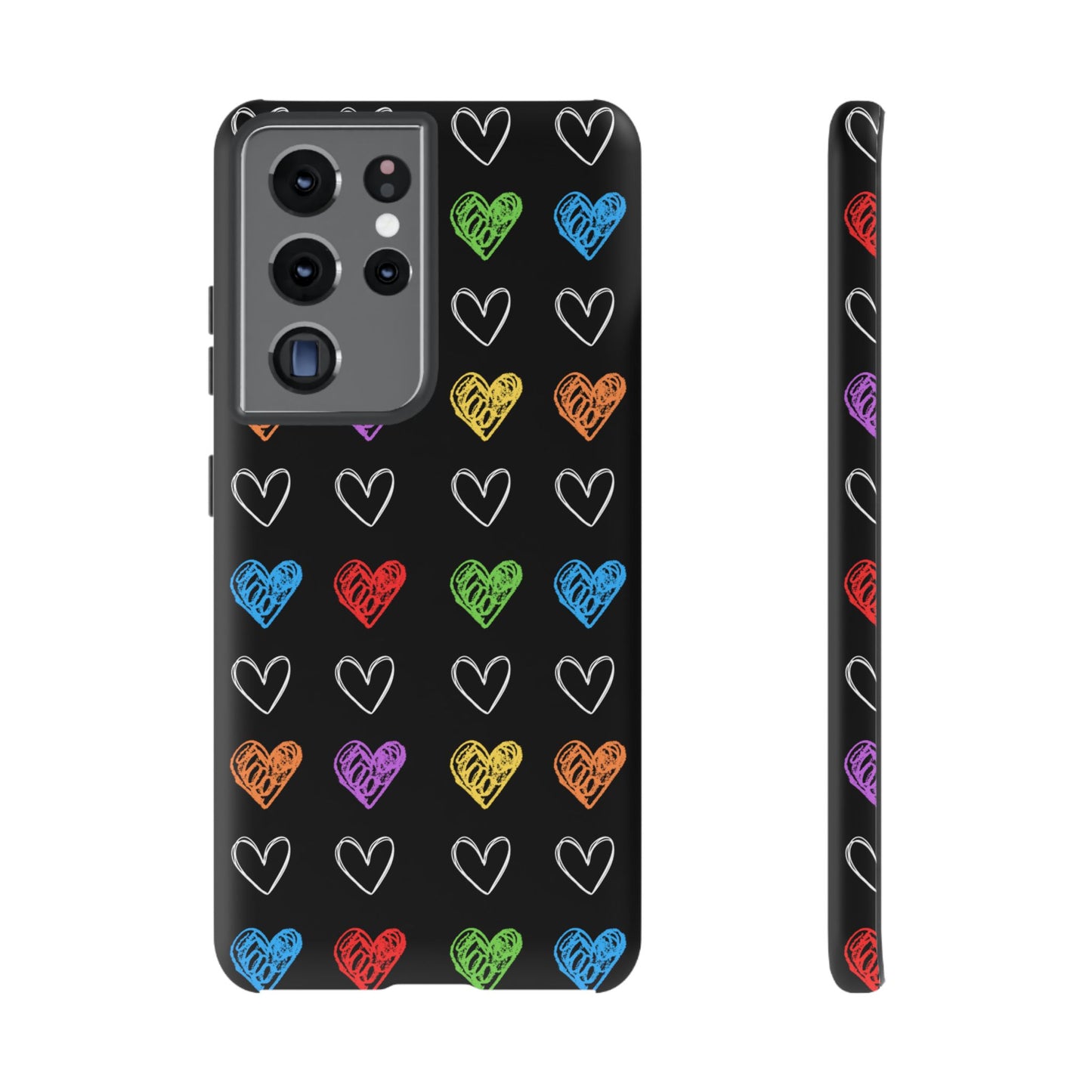 Colored Hearts Phone Case - for Apple, Samsung, and Google Phones