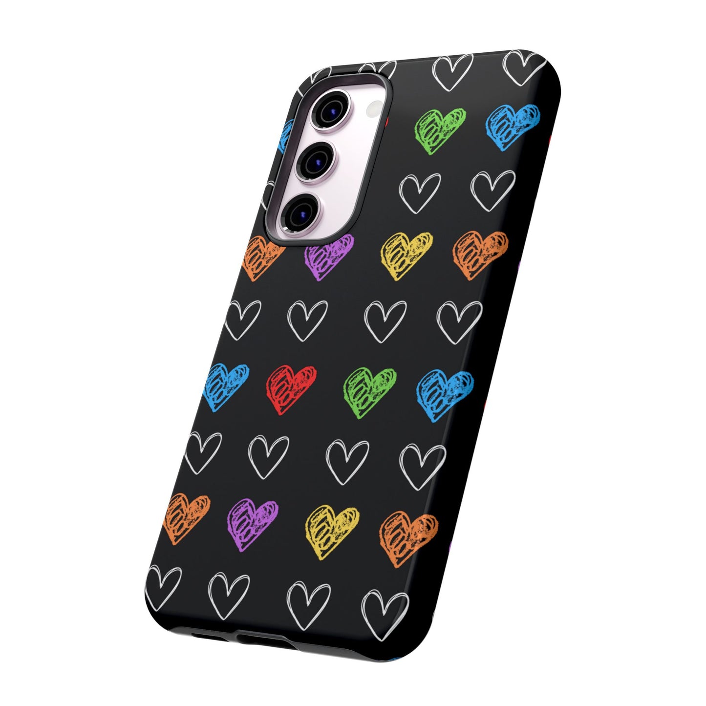 Colored Hearts Phone Case - for Apple, Samsung, and Google Phones