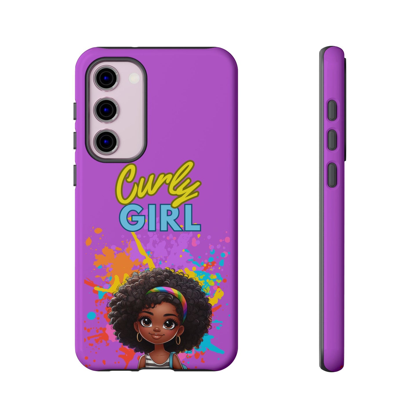 Melanin Curly Hair Afro Girl Phone Case - for iPhone, Samsung, and Google Phones