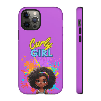 Melanin Curly Hair Afro Girl Phone Case - for iPhone, Samsung, and Google Phones