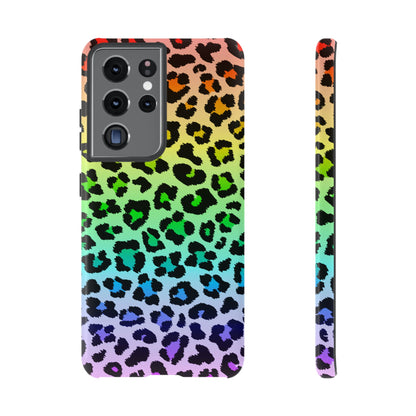 Rainbow Leopard Print Phone Case - for Apple, Samsung, and Google Phones