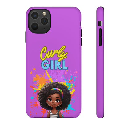 Melanin Curly Hair Afro Girl Phone Case - for iPhone, Samsung, and Google Phones