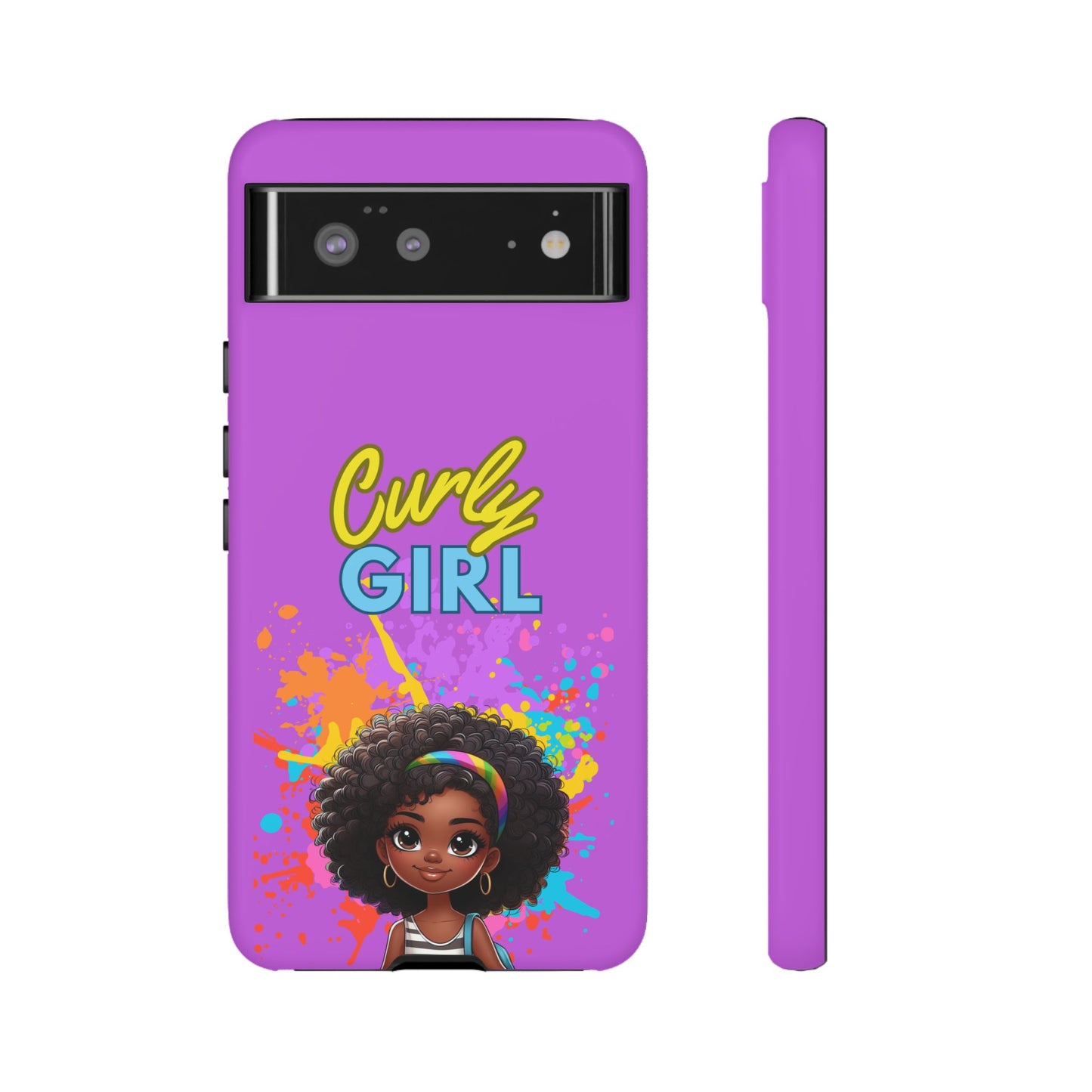 Melanin Curly Hair Afro Girl Phone Case - for iPhone, Samsung, and Google Phones