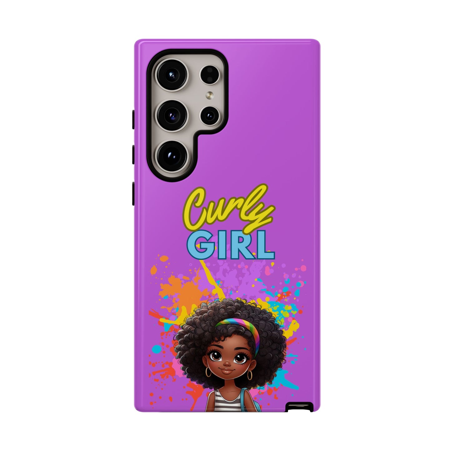 Melanin Curly Hair Afro Girl Phone Case - for iPhone, Samsung, and Google Phones