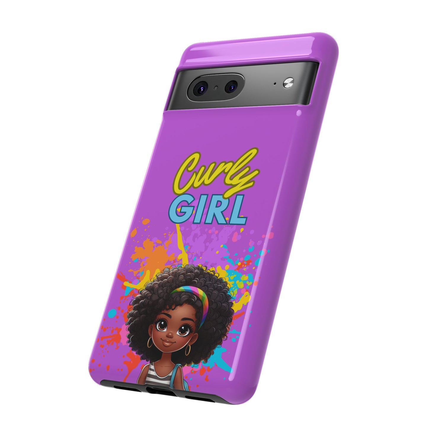 Melanin Curly Hair Afro Girl Phone Case - for iPhone, Samsung, and Google Phones