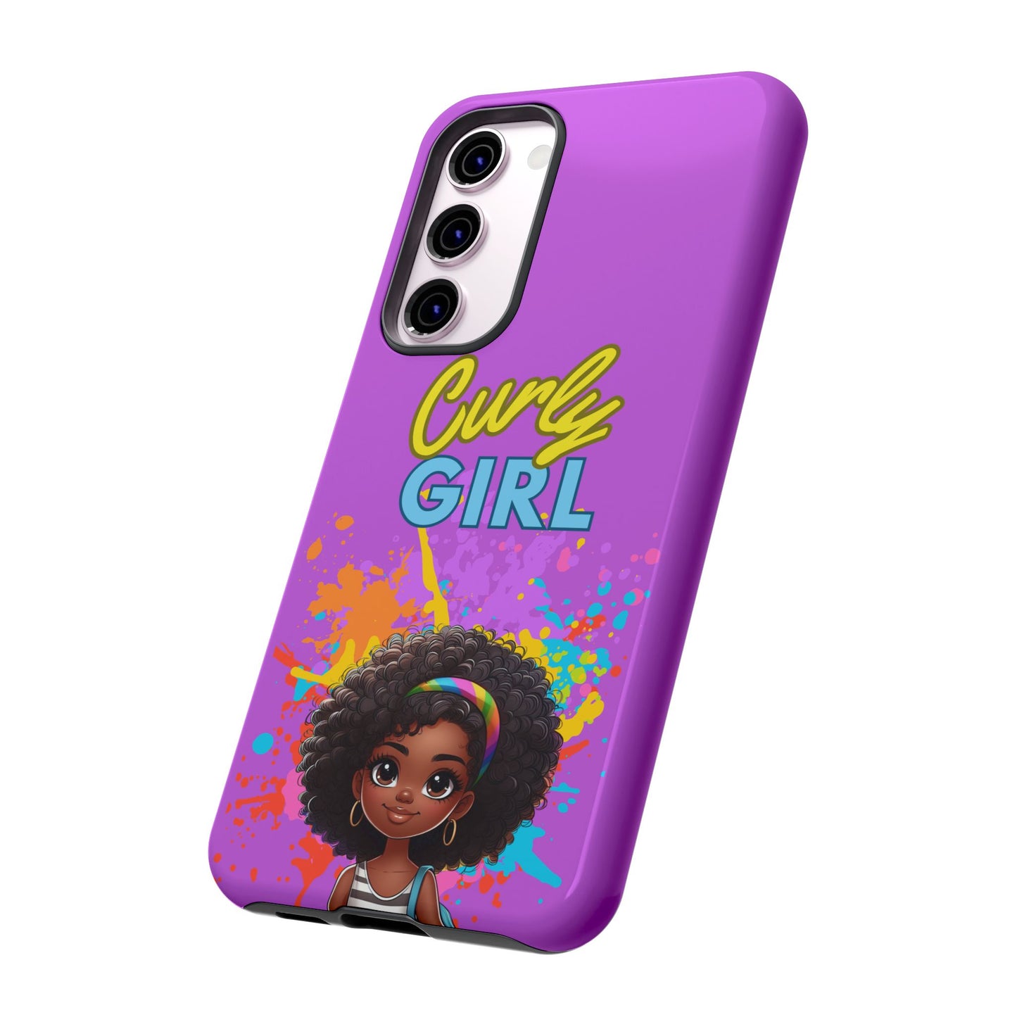 Melanin Curly Hair Afro Girl Phone Case - for iPhone, Samsung, and Google Phones