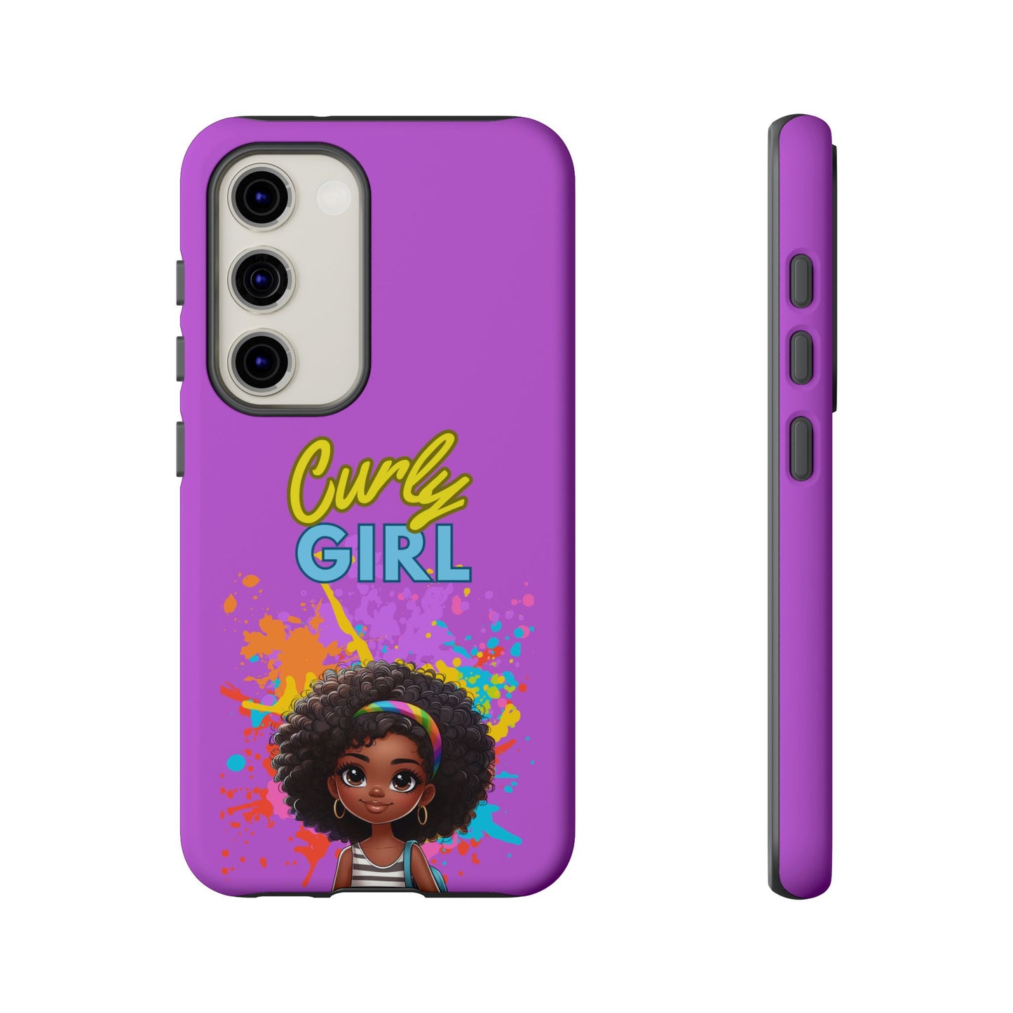 Melanin Curly Hair Afro Girl Phone Case - for iPhone, Samsung, and Google Phones