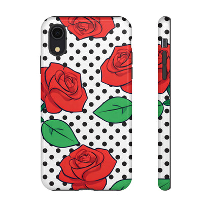 Polka Dot and Roses Phone Case - for Apple, Samsung, and Google Phones