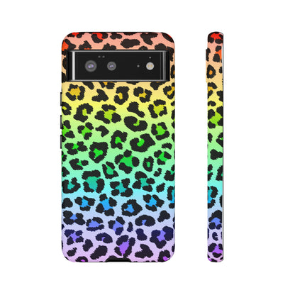 Rainbow Leopard Print Phone Case - for Apple, Samsung, and Google Phones