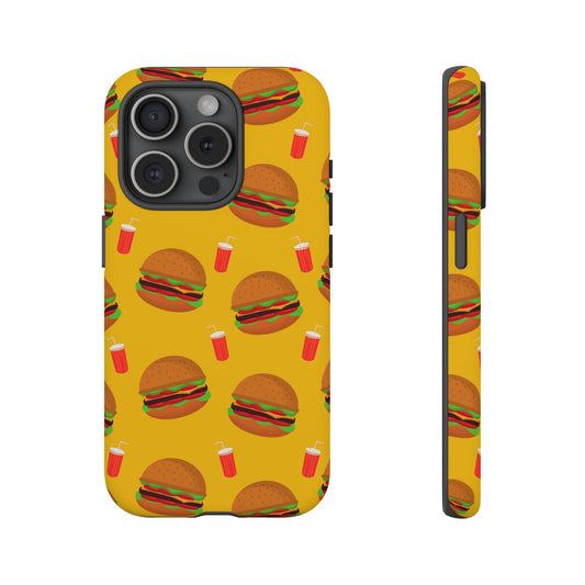 Burger and Drinks Phone Case - for Apple, Samsung, and Google Phones