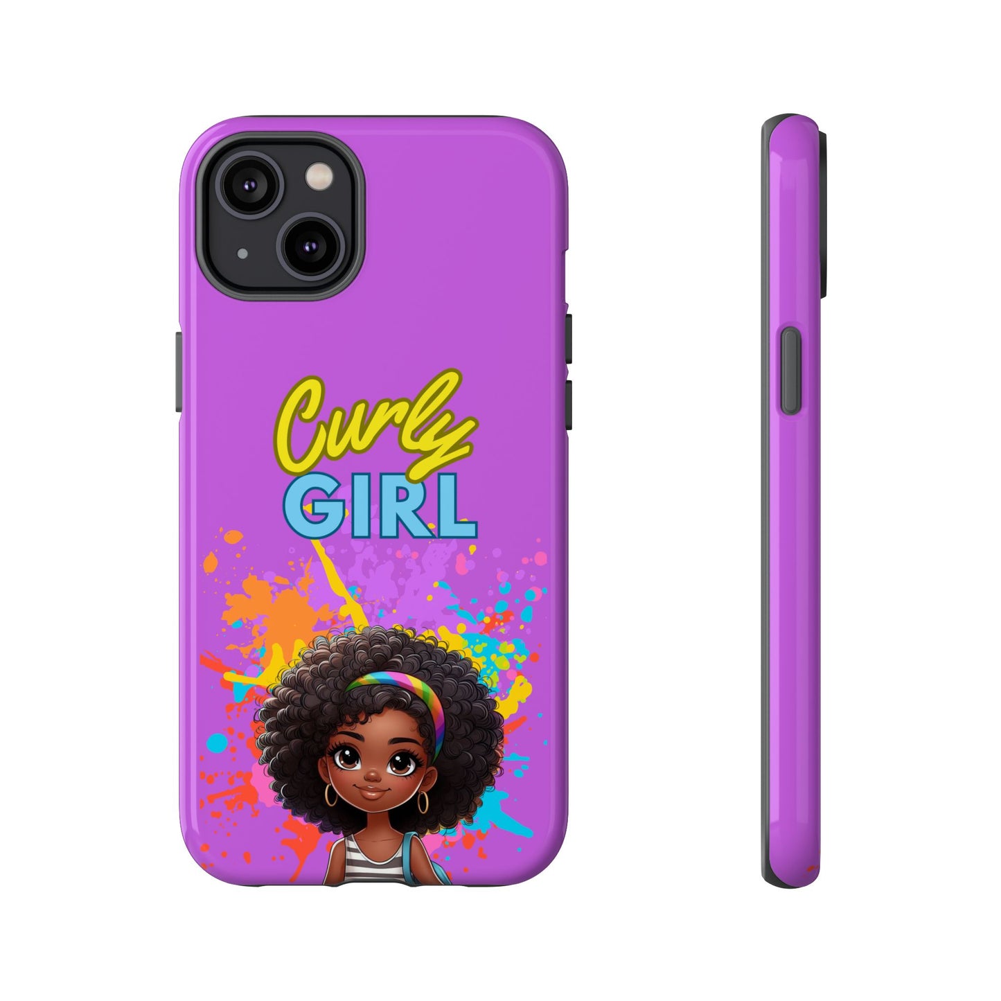 Melanin Curly Hair Afro Girl Phone Case - for iPhone, Samsung, and Google Phones