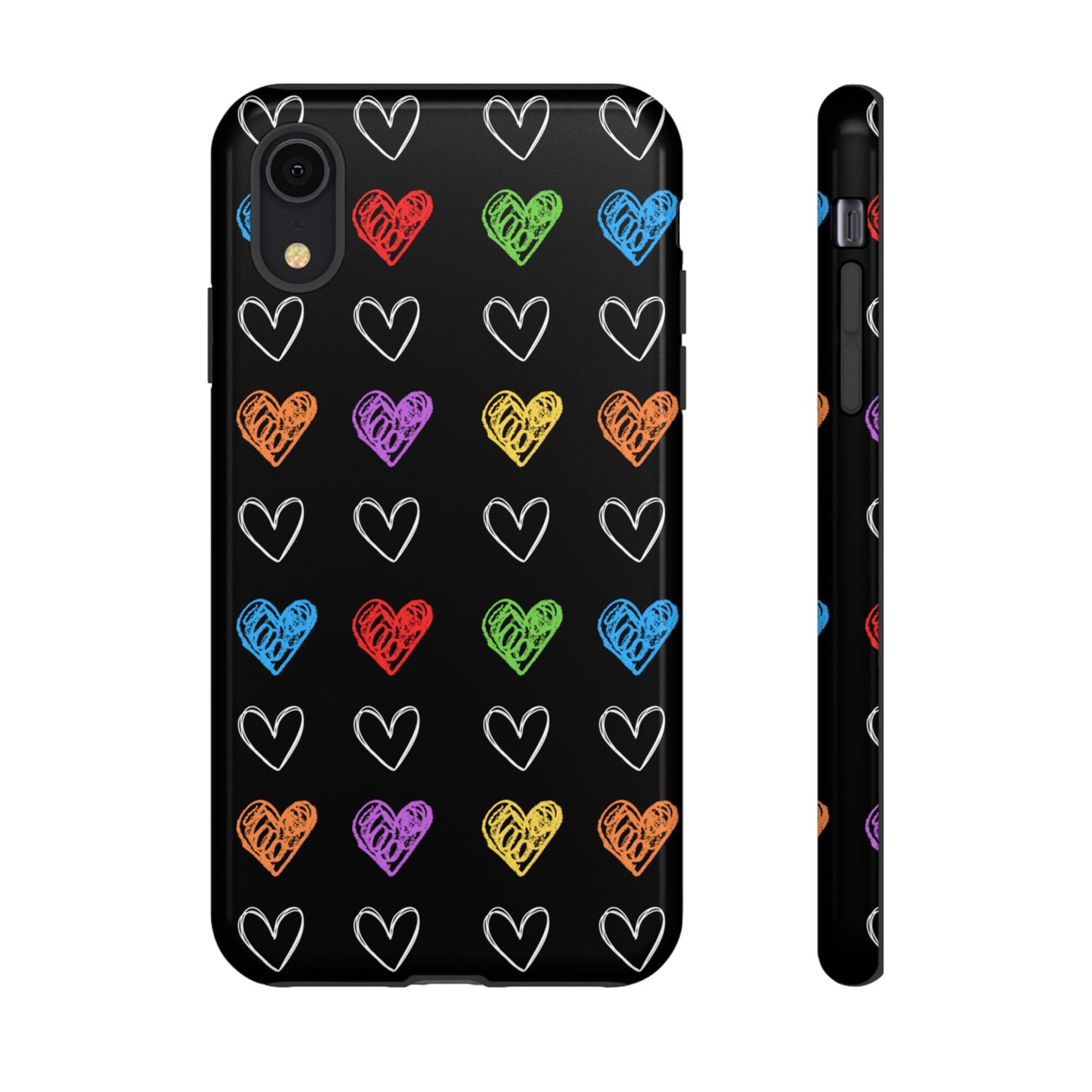 Colored Hearts Phone Case - for Apple, Samsung, and Google Phones