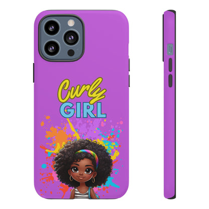 Melanin Curly Hair Afro Girl Phone Case - for iPhone, Samsung, and Google Phones