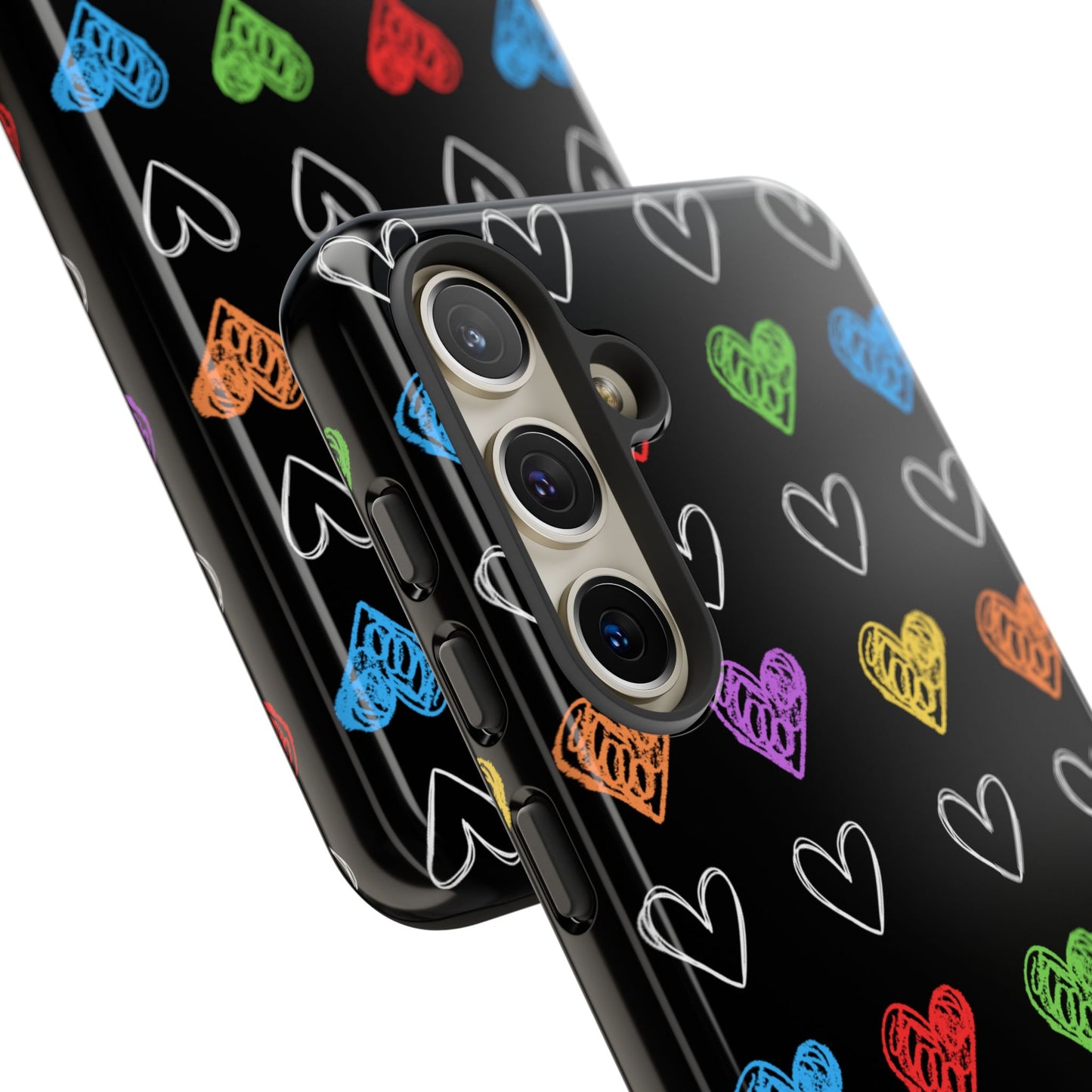 Colored Hearts Phone Case - for Apple, Samsung, and Google Phones