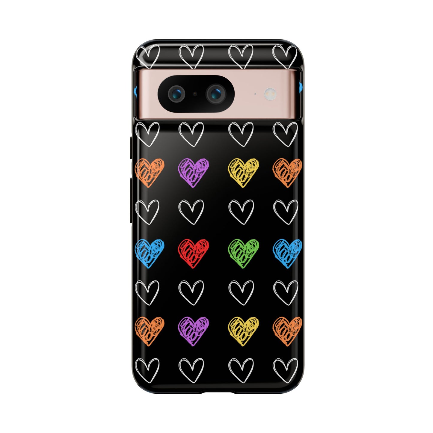 Colored Hearts Phone Case - for Apple, Samsung, and Google Phones