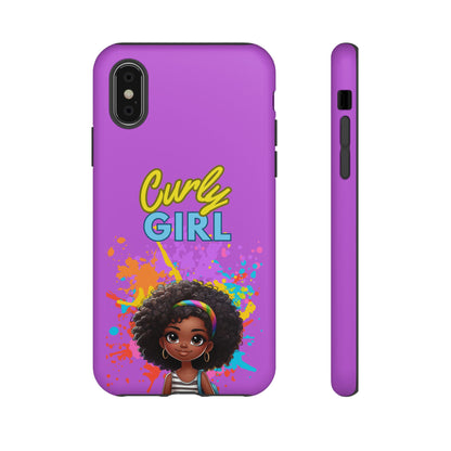 Melanin Curly Hair Afro Girl Phone Case - for iPhone, Samsung, and Google Phones