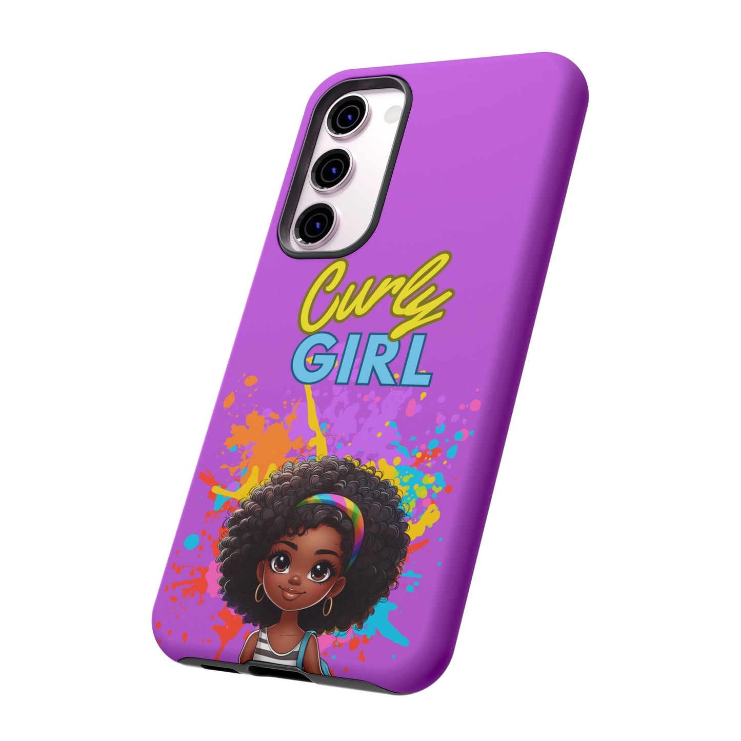 Melanin Curly Hair Afro Girl Phone Case - for iPhone, Samsung, and Google Phones