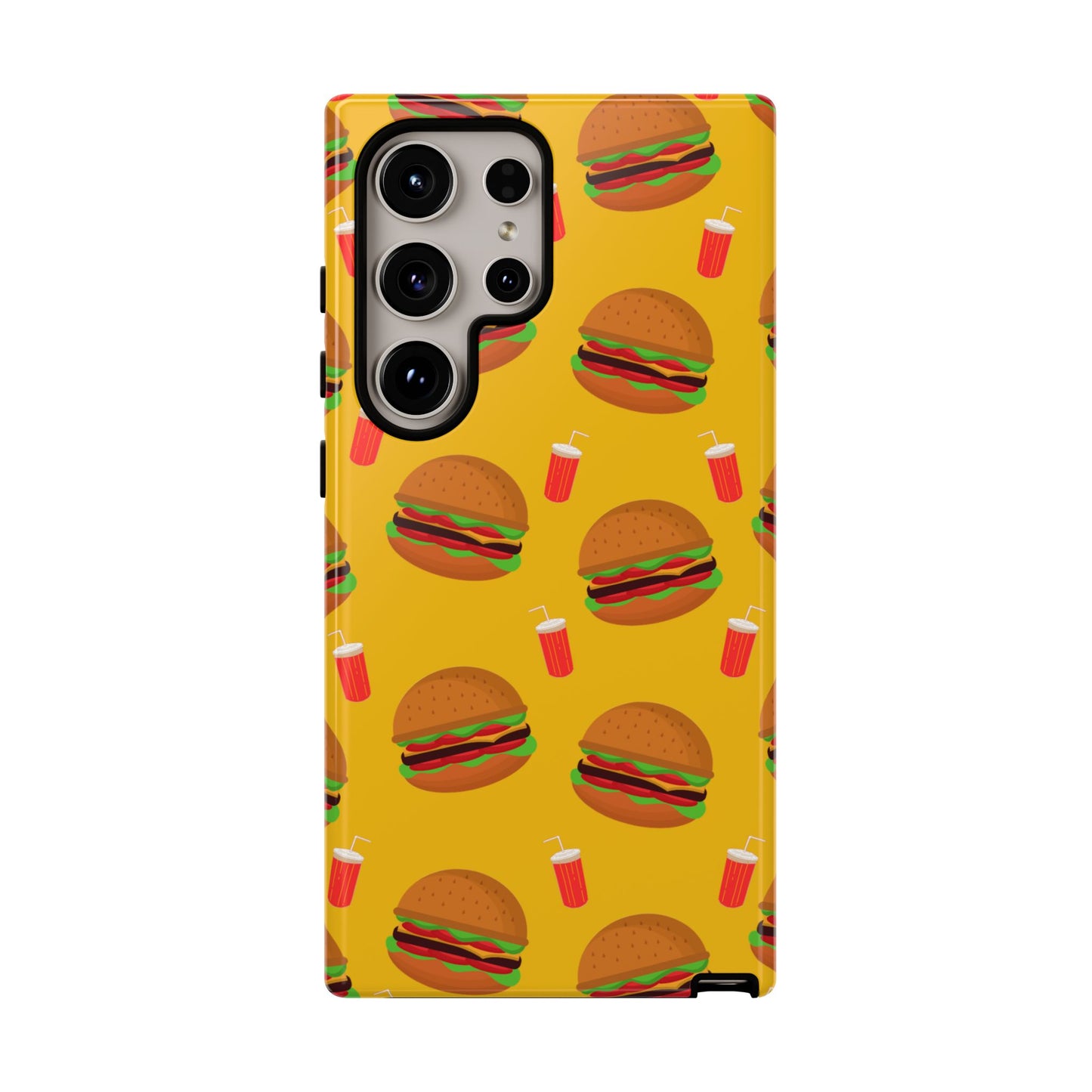 Burger and Drinks Phone Case - for Apple, Samsung, and Google Phones