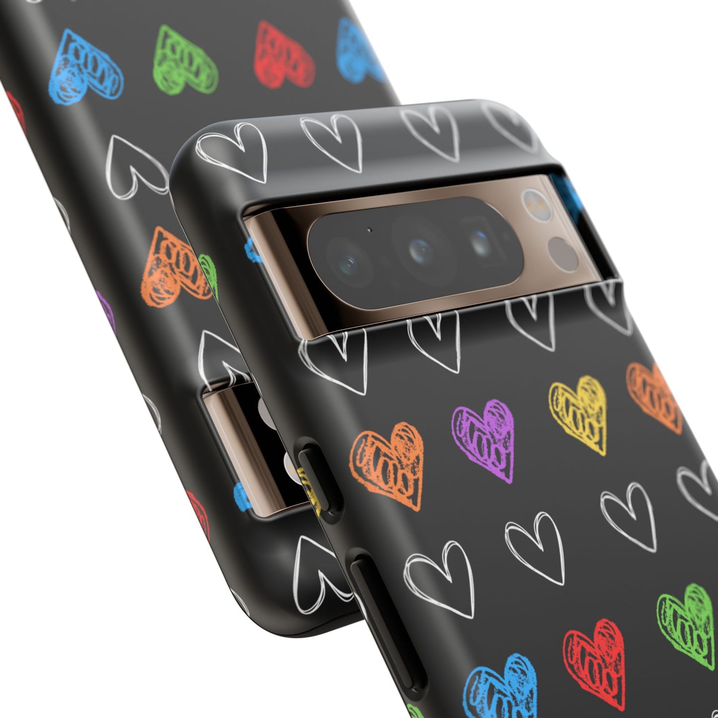 Colored Hearts Phone Case - for Apple, Samsung, and Google Phones