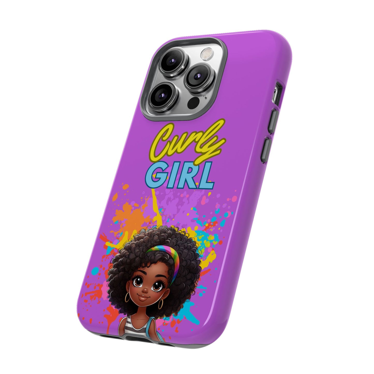 Melanin Curly Hair Afro Girl Phone Case - for iPhone, Samsung, and Google Phones