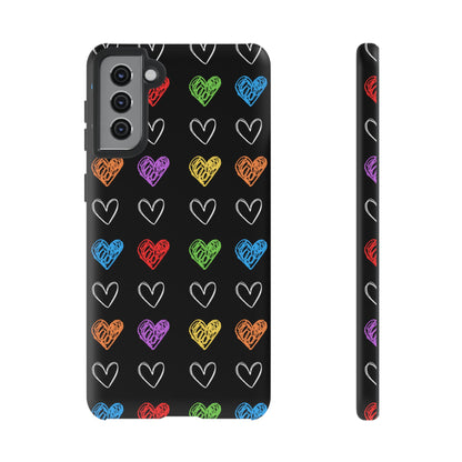 Colored Hearts Phone Case - for Apple, Samsung, and Google Phones