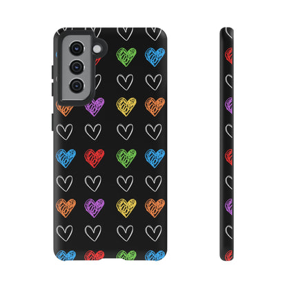 Colored Hearts Phone Case - for Apple, Samsung, and Google Phones