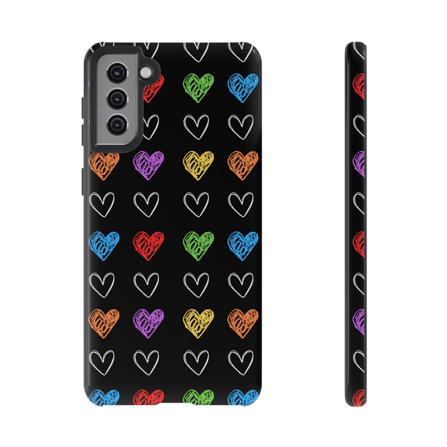 Colored Hearts Phone Case - for Apple, Samsung, and Google Phones