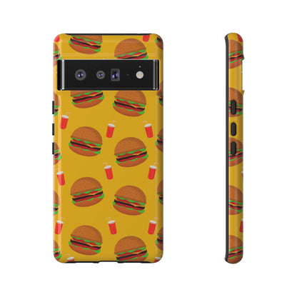 Burger and Drinks Phone Case - for Apple, Samsung, and Google Phones