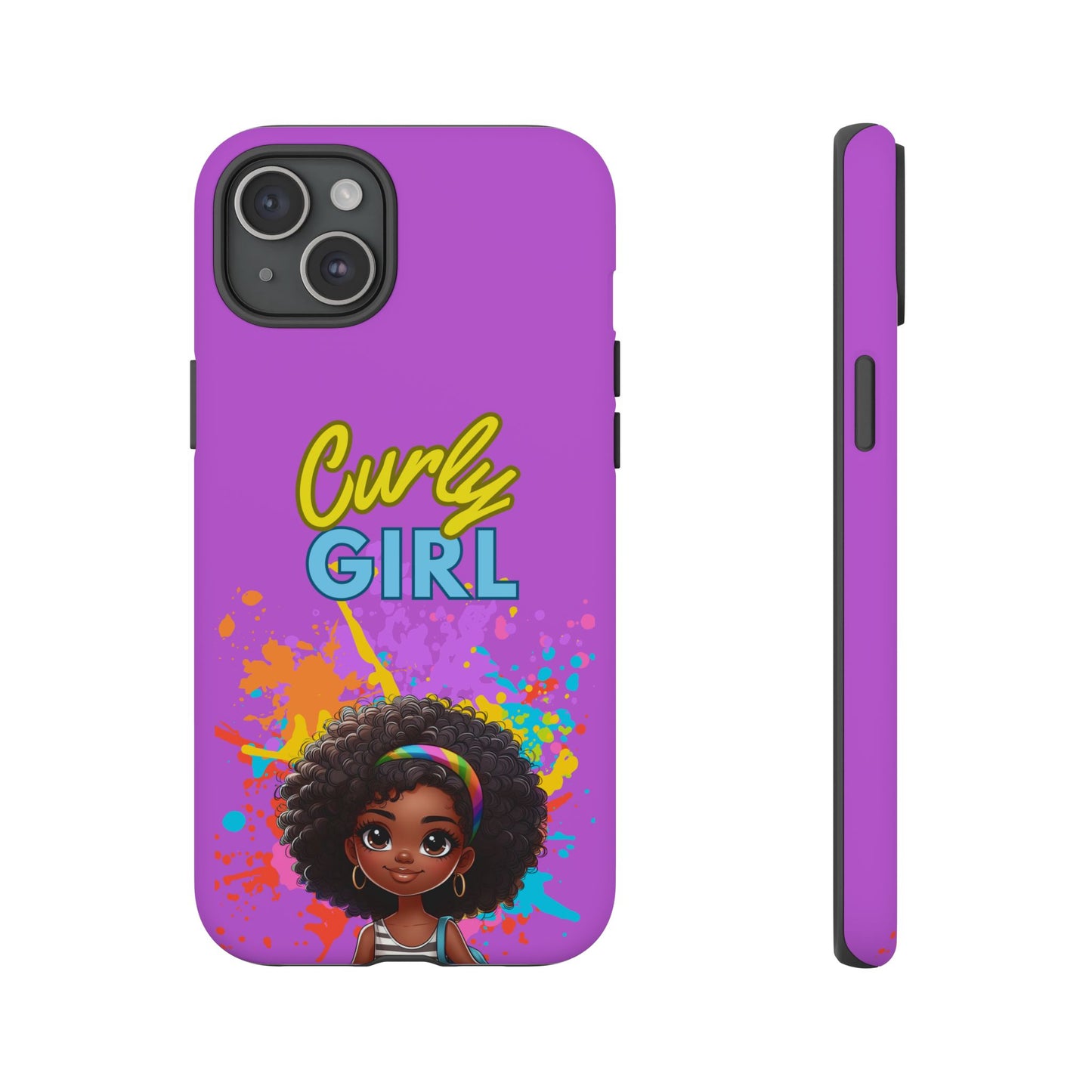 Melanin Curly Hair Afro Girl Phone Case - for iPhone, Samsung, and Google Phones