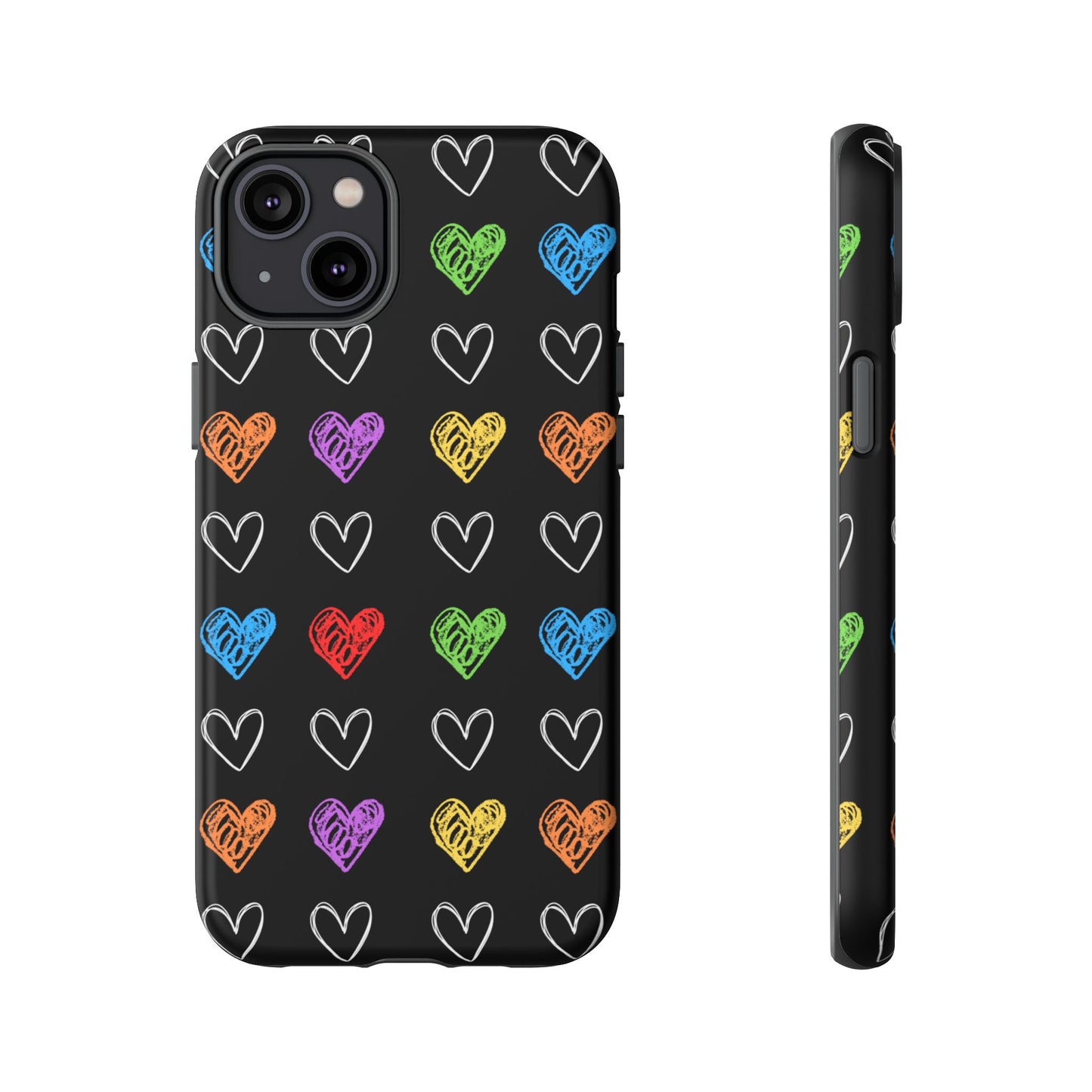 Colored Hearts Phone Case - for Apple, Samsung, and Google Phones