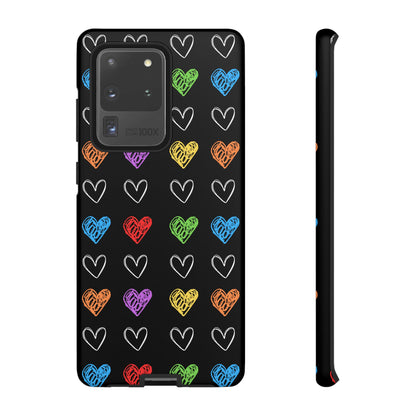 Colored Hearts Phone Case - for Apple, Samsung, and Google Phones