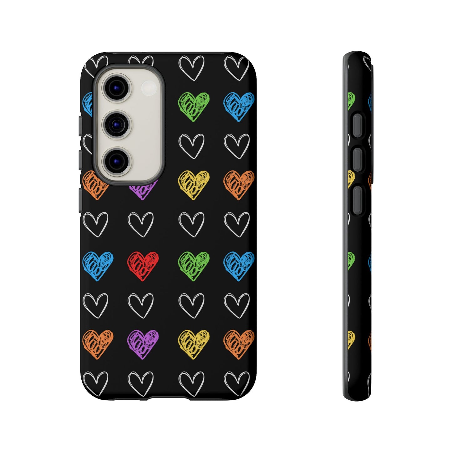 Colored Hearts Phone Case - for Apple, Samsung, and Google Phones