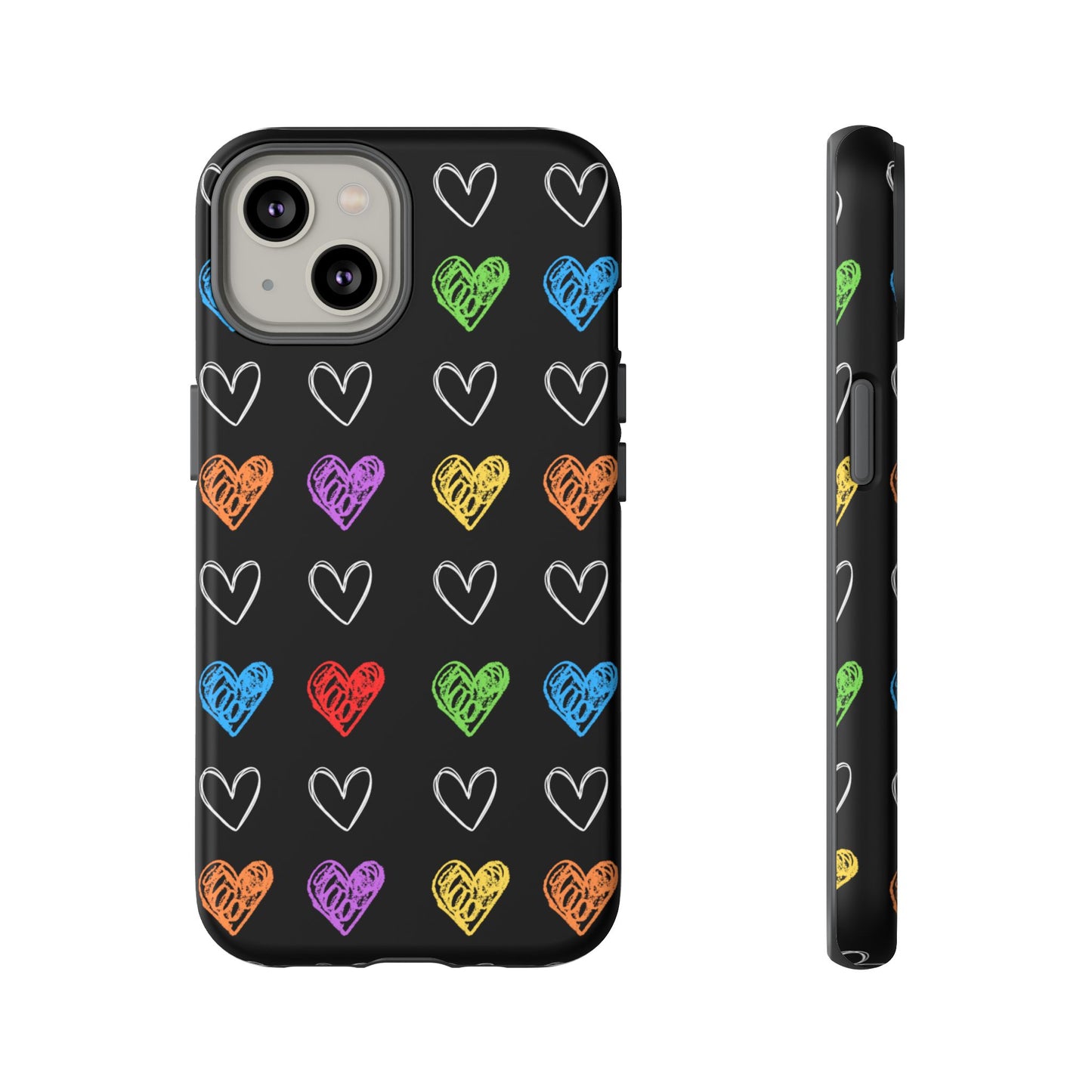 Colored Hearts Phone Case - for Apple, Samsung, and Google Phones