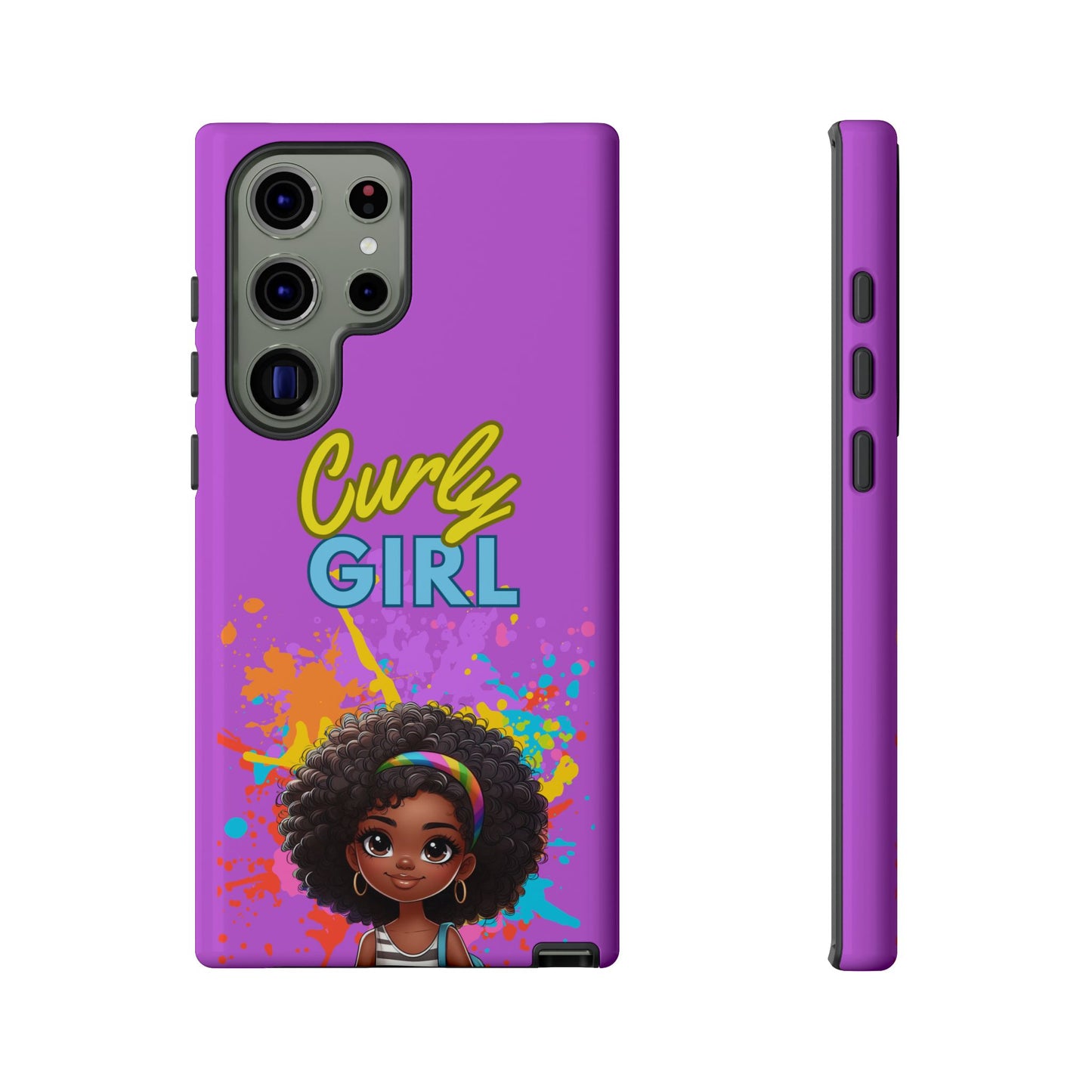 Melanin Curly Hair Afro Girl Phone Case - for iPhone, Samsung, and Google Phones