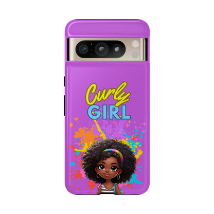 Melanin Curly Hair Afro Girl Phone Case - for iPhone, Samsung, and Google Phones