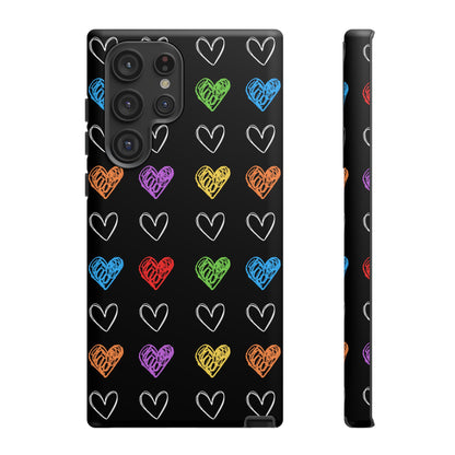 Colored Hearts Phone Case - for Apple, Samsung, and Google Phones