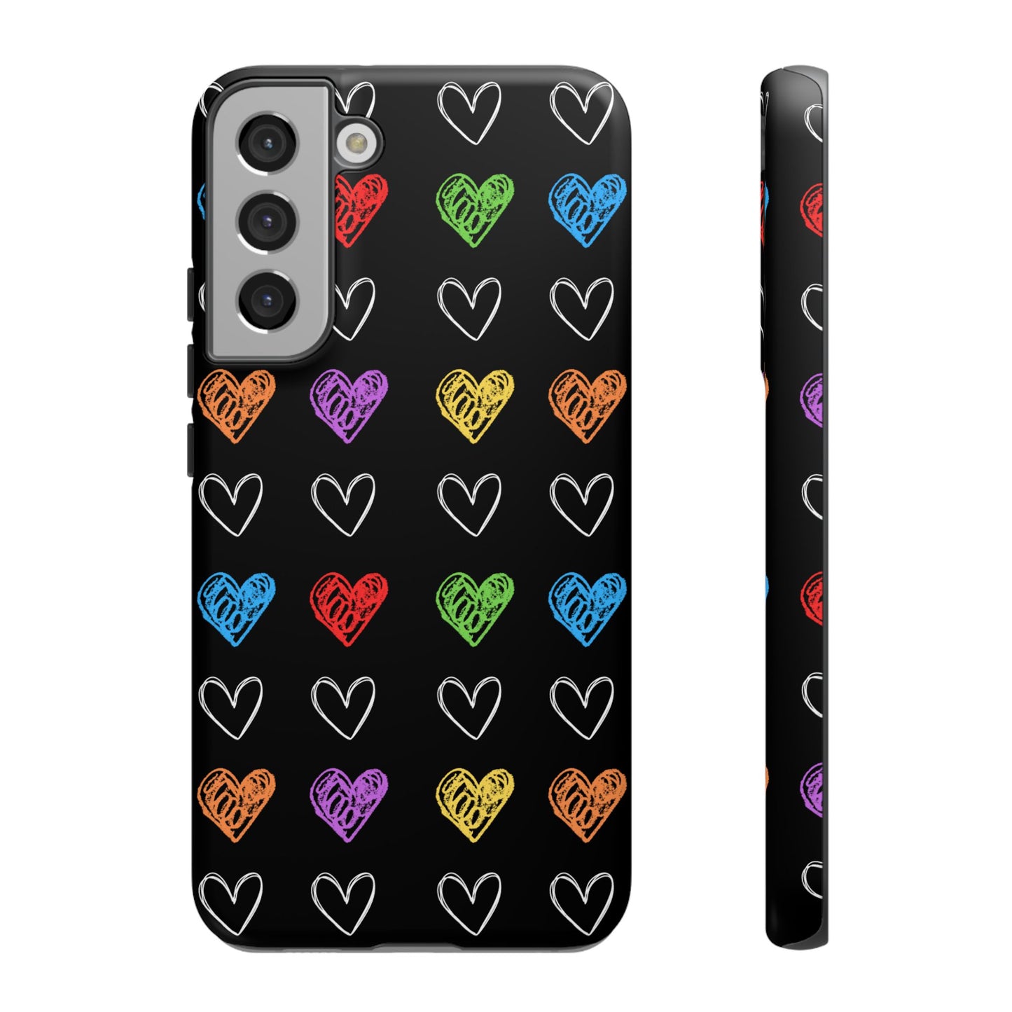 Colored Hearts Phone Case - for Apple, Samsung, and Google Phones