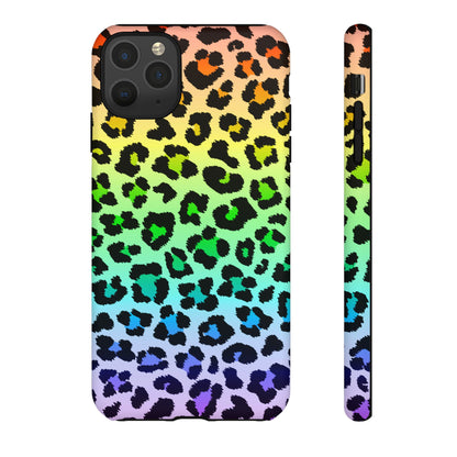 Rainbow Leopard Print Phone Case - for Apple, Samsung, and Google Phones