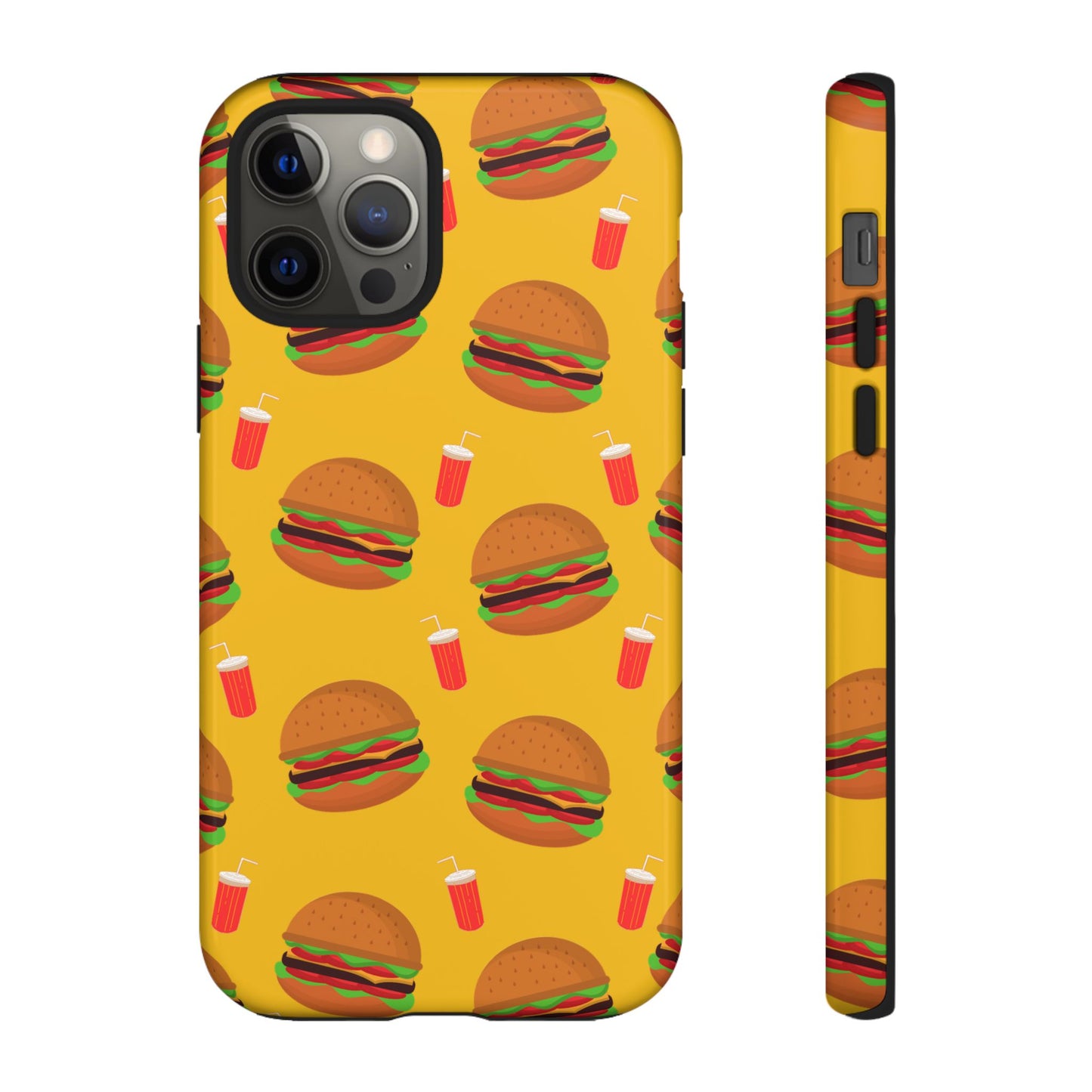 Burger and Drinks Phone Case - for Apple, Samsung, and Google Phones