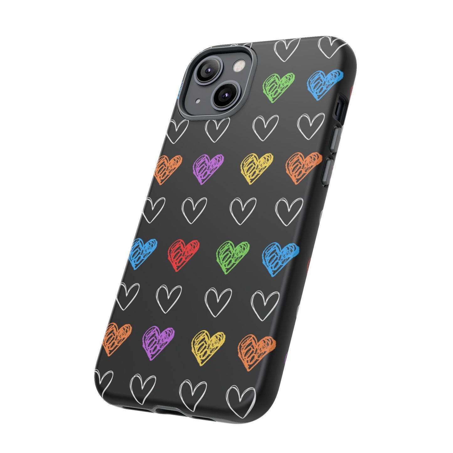 Colored Hearts Phone Case - for Apple, Samsung, and Google Phones