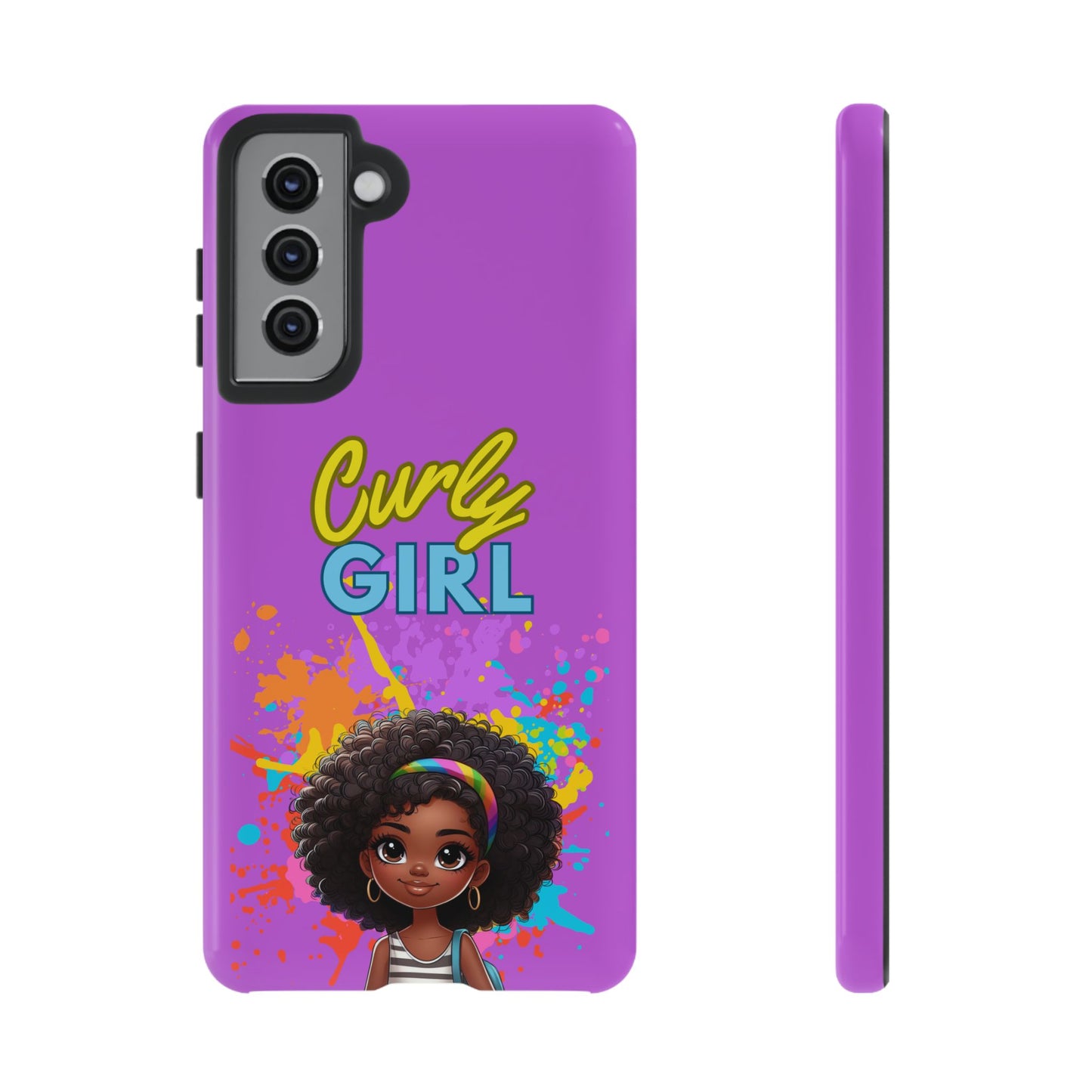 Melanin Curly Hair Afro Girl Phone Case - for iPhone, Samsung, and Google Phones