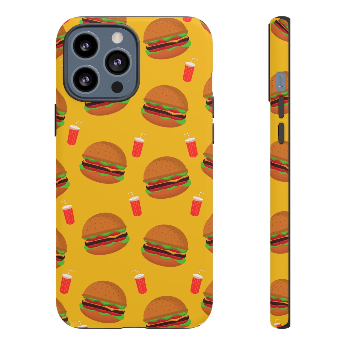 Burger and Drinks Phone Case - for Apple, Samsung, and Google Phones