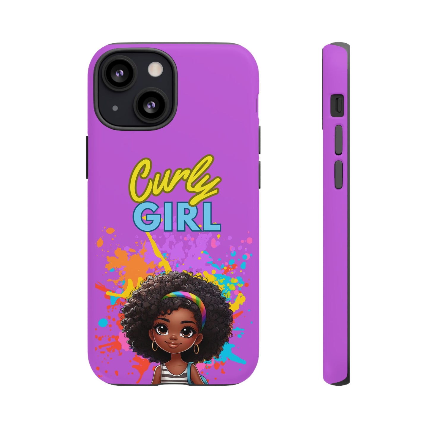 Melanin Curly Hair Afro Girl Phone Case - for iPhone, Samsung, and Google Phones