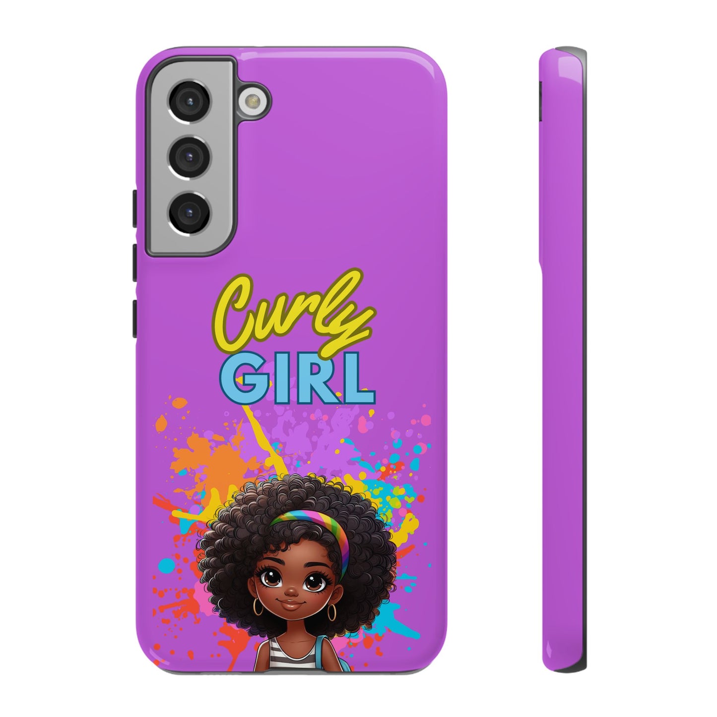 Melanin Curly Hair Afro Girl Phone Case - for iPhone, Samsung, and Google Phones