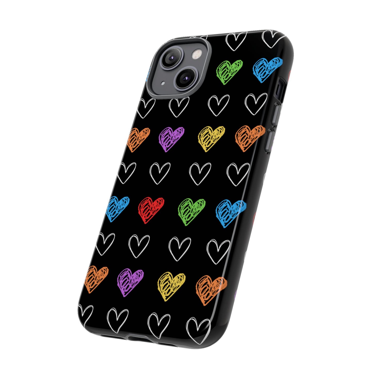 Colored Hearts Phone Case - for Apple, Samsung, and Google Phones