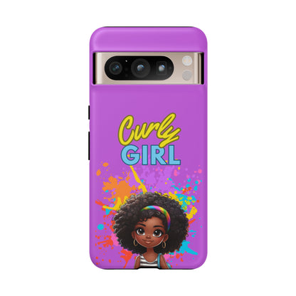 Melanin Curly Hair Afro Girl Phone Case - for iPhone, Samsung, and Google Phones