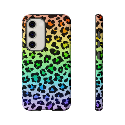 Rainbow Leopard Print Phone Case - for Apple, Samsung, and Google Phones